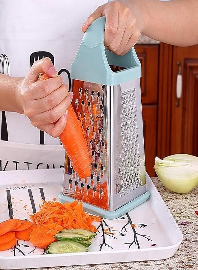 GUANCI Professional Box Grater,4-Sided Stainless Steel Large 10-inch Grater for Parmesan Cheese, Ginger, Vegetables,Fruits,Chocolate,Nuts and More (Style B) - Image 4